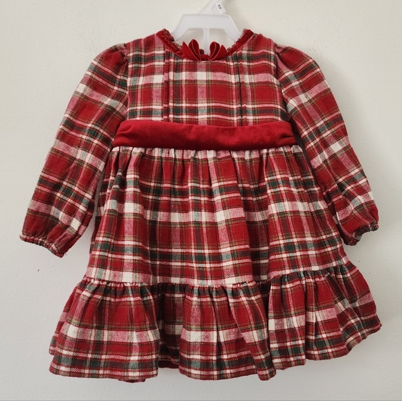 Tommy Bahama Classic Red Tartan Christmas Dress for Baby Girl Size 12 Months - Picture 2 of 13